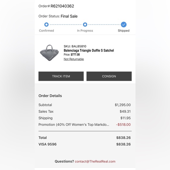 Balenciaga Triangle Duffle Satchel - Picture 6 of 6